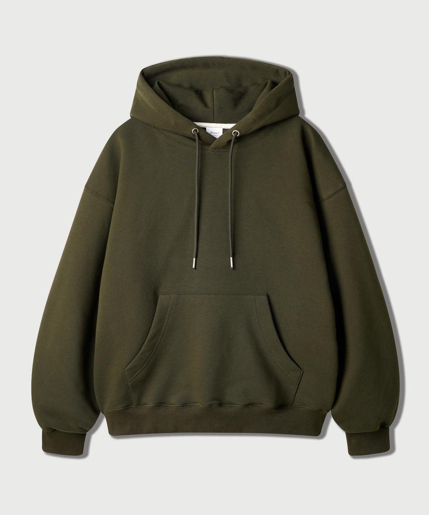 Plain Essential Hoodie Dark Khaki Kjhd2674