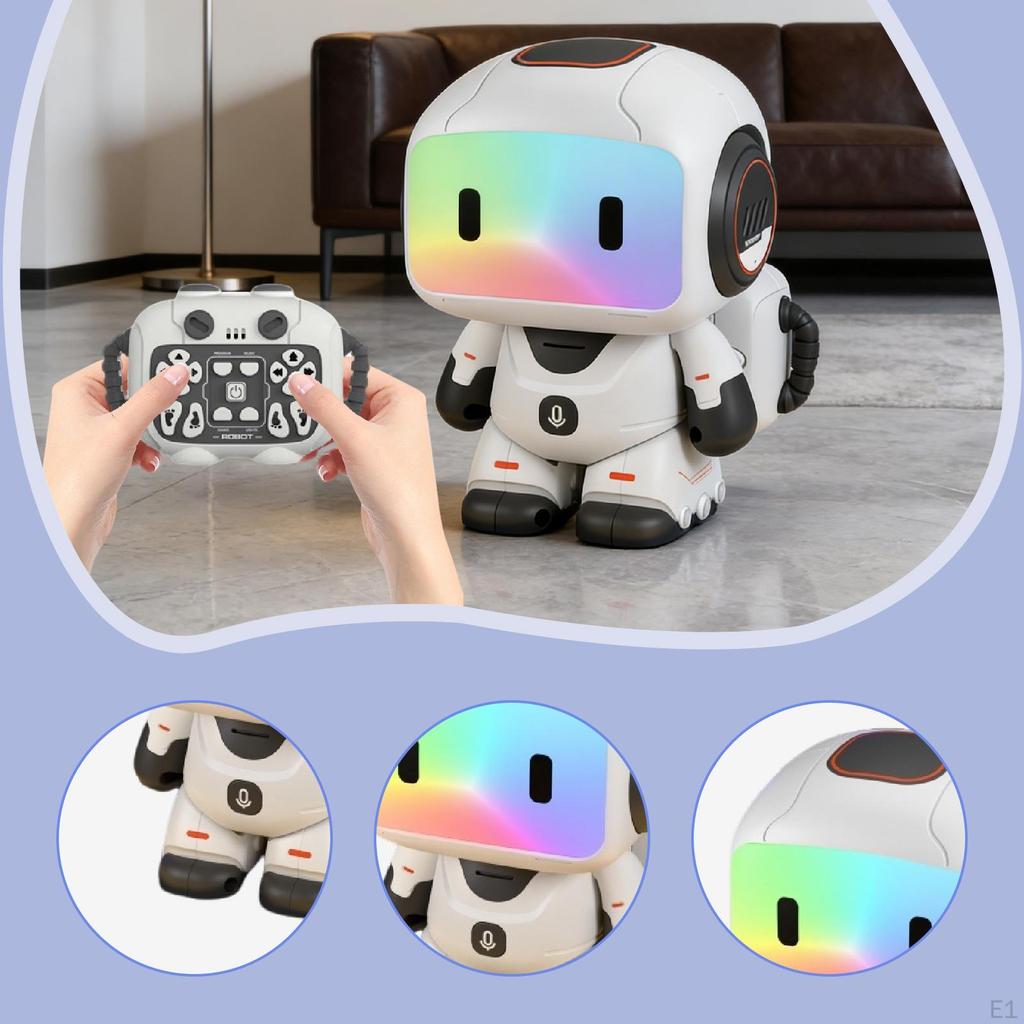 Kids Remote Control Robot Toy Birthday Gift 3 Volume Adjustment Walking Singing with Light and Music