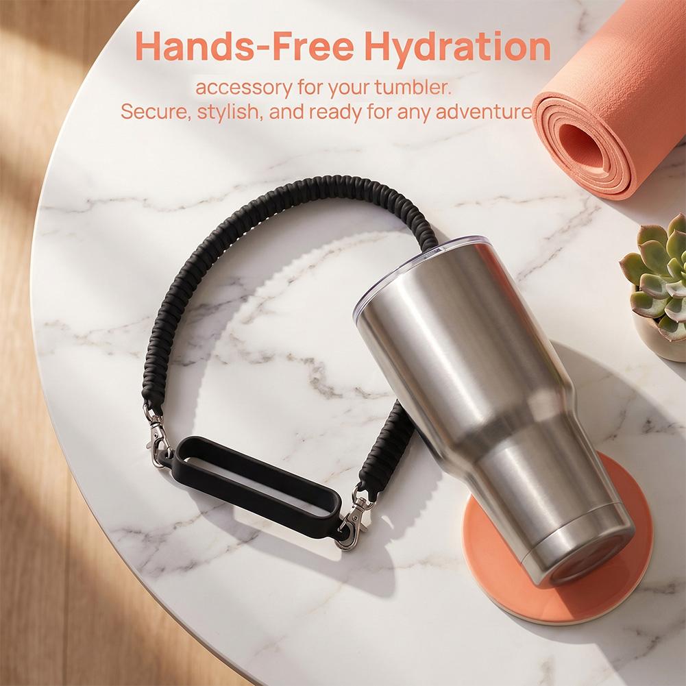 Universal Silicone Water Bottle Handle Strap for Stanley 40oz 30oz Portable Bottle Sling Carrier Holder Durable Cup Accessories