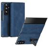 For Samsung Galaxy Z TriFold 5G Case Kickstand Nappa Texture Leather + PC Phone Cover