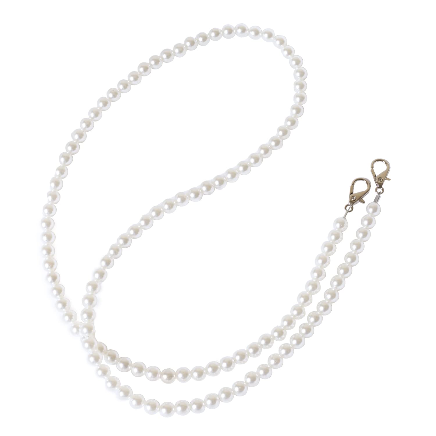 

[La Closet] [Imai Bag] Pearl Shoulder Strap with Silver Hardware, Interchangeable Shoulder Strap, Pearl Shoulder Strap with Chain, Smartphone