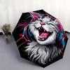 1pc Cool Cat Headphones Pattern Automatic 3-Fold Umbrella, 8 Iron Frames, High-Value Folding Umbrella, Suitable for Office, Travel and Outdoor Ad