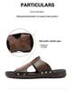 Men's Genuine Leather Sandals for Indoor/Outdoor - Soft Sole, Trendy Spring/Summer Design, Size 5233