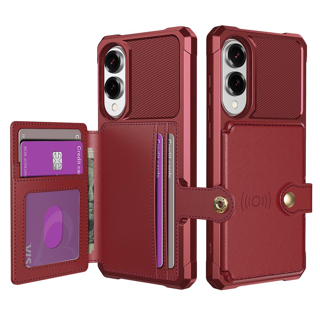 For Samsung Galaxy S25 Edge Case with Card Holder PU Leather+TPU Phone Back Cover
