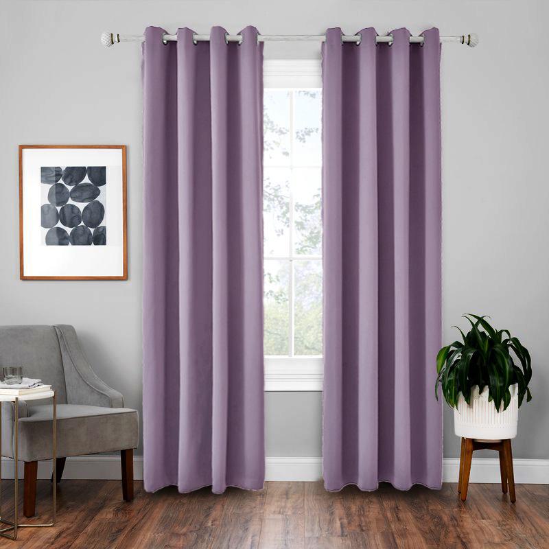 Blackout Thermal Insulation Curtain High Density Polyester Solid Color Window Drapes Modern Minimalist Decor for Bedroom Living Room