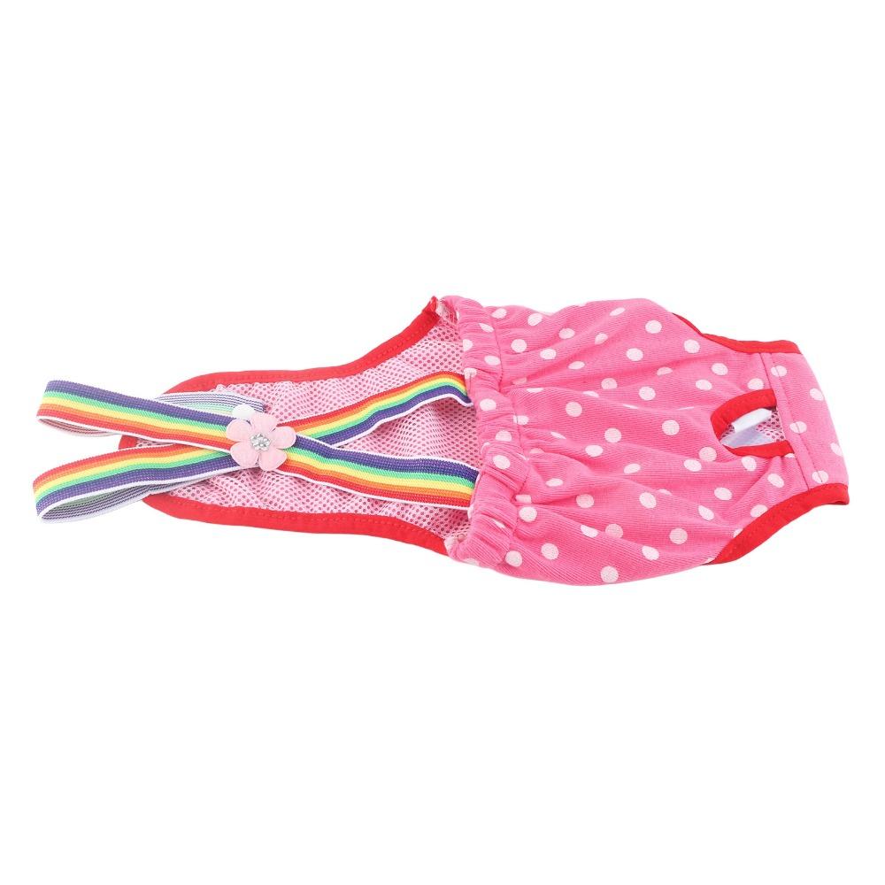 Polka Dot Adjustable Dog Physiological Pants Breathable Washable Dog Heat Pants Soft Leakproof Dog Diaper Indoor