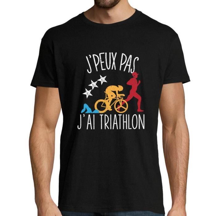 T-shirt - Désolé Je peux pas - Noir - Manches courtes - Col arrondi - Regular