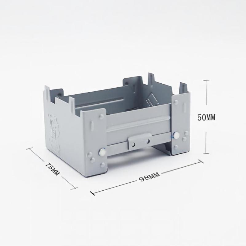Portable Alcohol Solid Fuel Stove Foldable Metal Camping Stove For Outdoor Hiking Picnic Backpacking Cooking Supplies