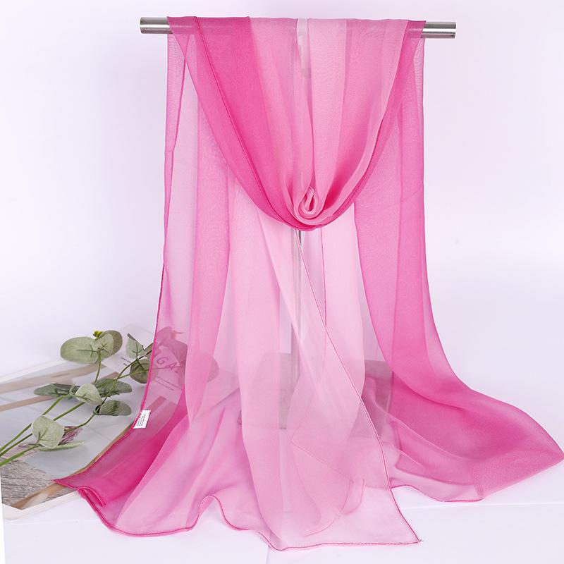 Damen Schal aus Seide mit Farbverlauf: Vielseitiger, leichter Schal für den Sommer, Tanz und Körperformung, lang und dünn aus Georgette.