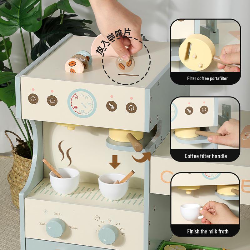 Set de joacă din lemn pentru supermarket: Jucărie educațională interactivă pentru copii