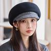 Woolen Warm Beret Women's Autumn and Winter Literary and Retro Thickened Painter Hat