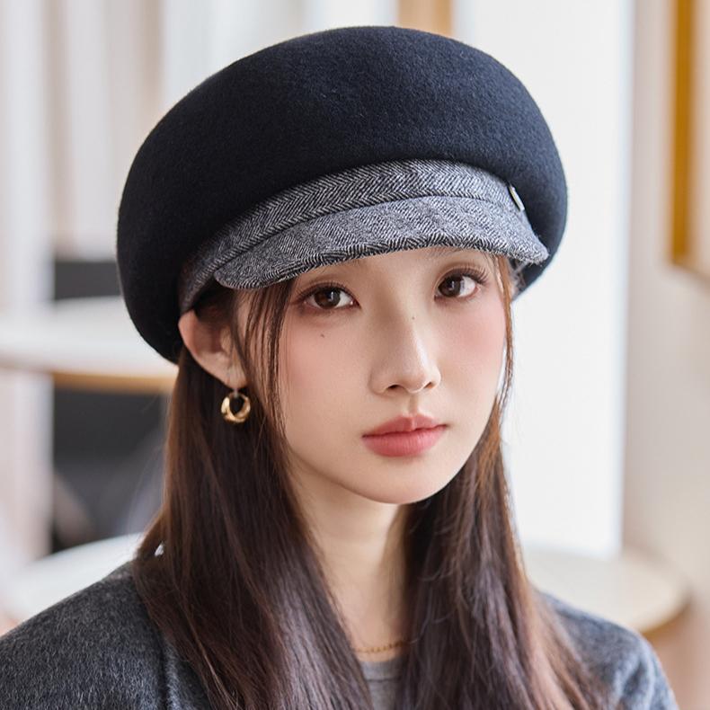 Woolen Warm Beret Women's Autumn and Winter Literary and Retro Thickened Painter Hat
