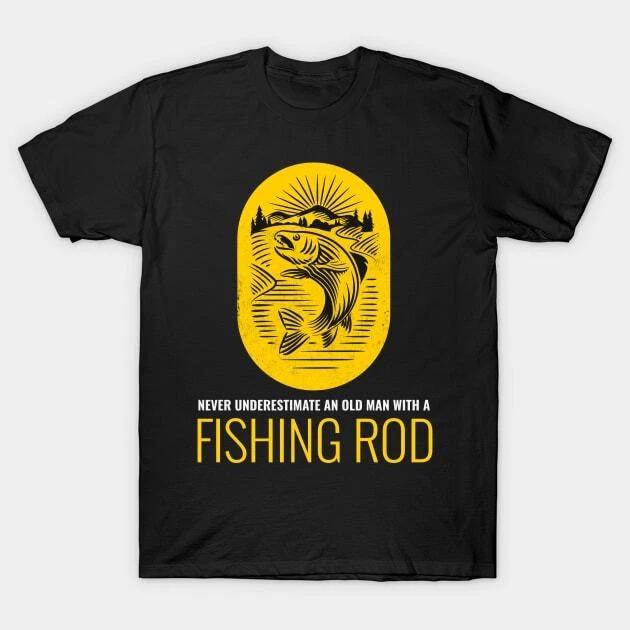 Never Underestimate An Old Man With A Fishing Rod Made in Australia T-Shirt S