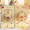 Fashion 3D Unique Pop Up Birthday Card Kids Baby Shower First Birthday Party Greeting Cards Invitations Handmade Postcard Gifts