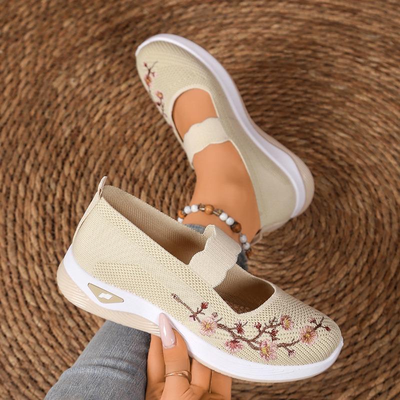 Damen Slip-On Bequeme Schuhe mit weicher Sohle für ältere Menschen, rutschfeste Sommerschuhe