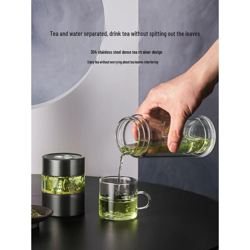Fuguan Fengya Double-Layer Tea Infuser Glass Cup
