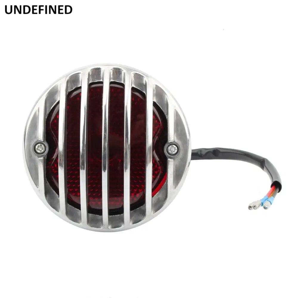 Motorcycle Brake Tail Light Grill Aluminum Round Cafe Racer Taillight For Honda Sportster Bobber Chopper Custom SV650 Bikes