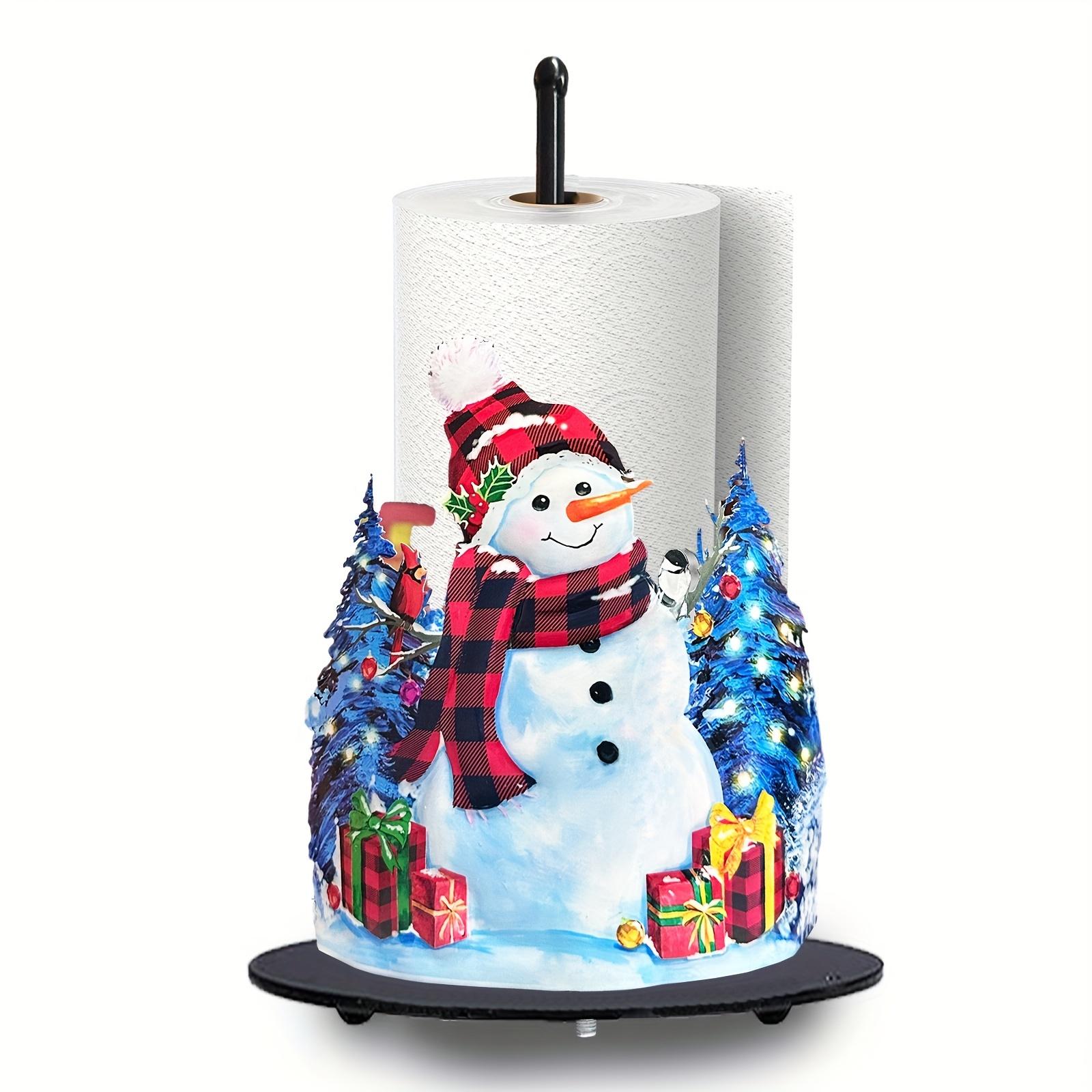 Festive Christmas Snowman Paper Towel Holder 22.86 Cm Kitchen And Bathroom Decor Type A