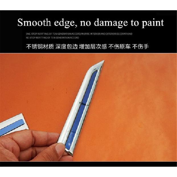 Chrome Car Door Side Fender Cover Protector Trim Strip Dagger Emblem Rustproof