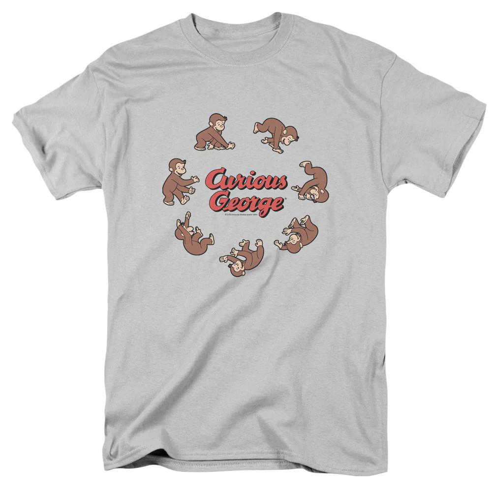 Curious George Rolling Fun Der Mens T Shirt Silver Silver Officially Licensed Unisex T-Shirt XXL
