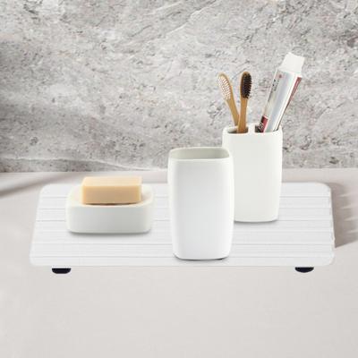 1/2 szt. Szybkoschnący organizer na tacę do zlewu Mata z ziemi okrzemkowej Eco-Stylowy Kamienny Uchwyt na gąbkę do blatu Łazienka Kuchnia Mydelniczka Szczotka