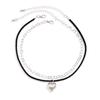 Creative love-shaped chain pendant choker short mixed and matched flannel gothic neck chain jewelry