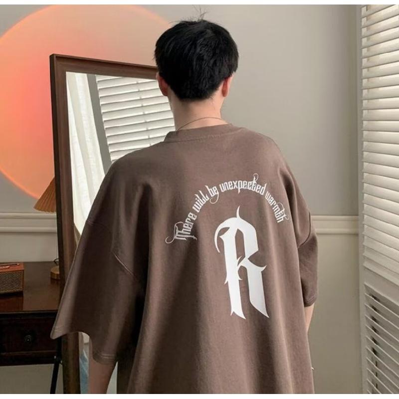 

Мужские футболки с коротким рукавом с буквенным графическим принтом, модные футболки с короткими рукавами, мужская одежда, повседневная футболка, мужские летние топы в корейском стиле ретро для