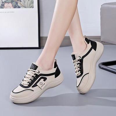 Sneaker Women's New Spring and Autumn Light Running Shoes Student Versatile Casual Shoes Leather Surface Student Running Shoes