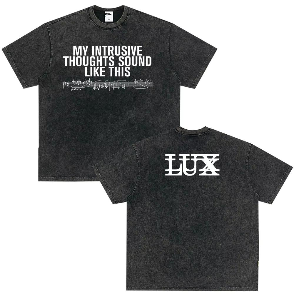 Vintage Washed Singer Rosala LUX Ablum Graphic Tshirt Mens Women Fashion Clothing Tee Shirt Casual Hiphop Oversized Tshirts S разноцветный