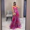 Summer European and American sexy tube top print long dress sleeveless dress party women's clothing