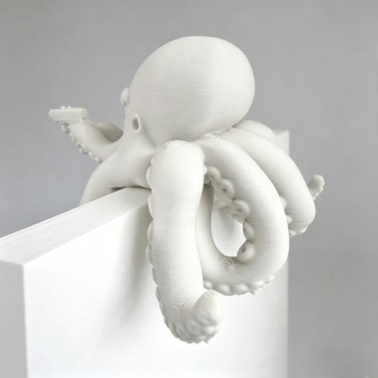 Playful Desk Accessories 3D Printed Octopus Figurine, Cute Marine Animal Sculpture for Unique Office Gadgets Computer Monitor Decor, Shelf Ornament,