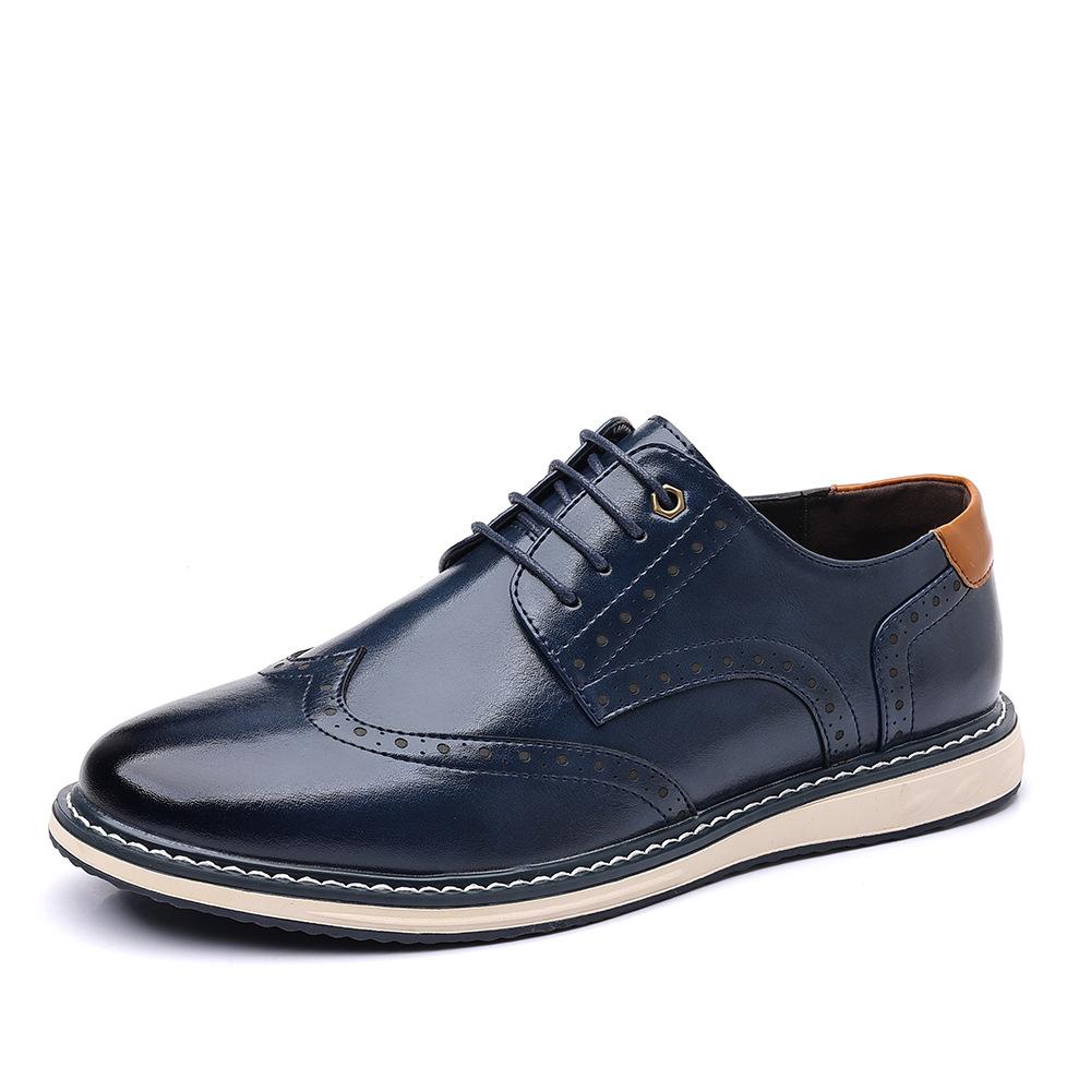 Men's Casual Leather Shoes British Style Business Dress Shoe Fashion Social Party Shoes Lace Up Oxford Shoe Large Size Man Shoes