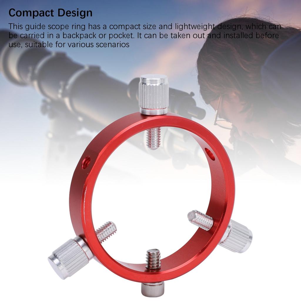 Kovový vodicí dalekohled 6 otvorů 60 mm Celokovový vodicí kroužek se šrouby 1/4 palce a M6 pro 40–60mm Astron