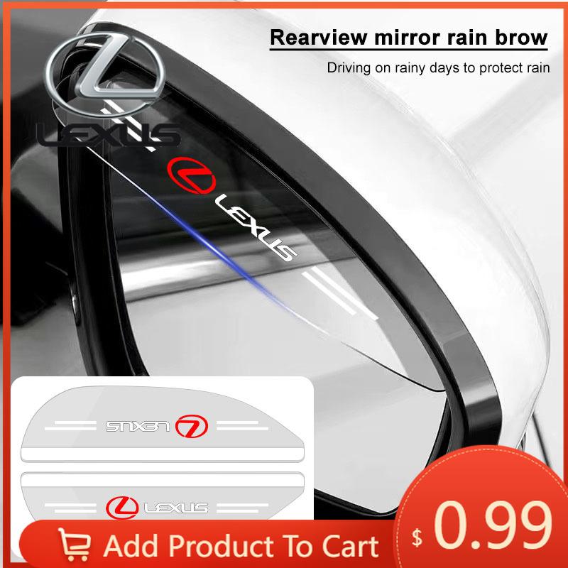 Interior Stickers 2Pcs Car Rear View Mirror Sticker Rain Eyebrow Shield Sun Shade Cover For Lexus LS LC RZ IS350 ES300 GS350 CT2