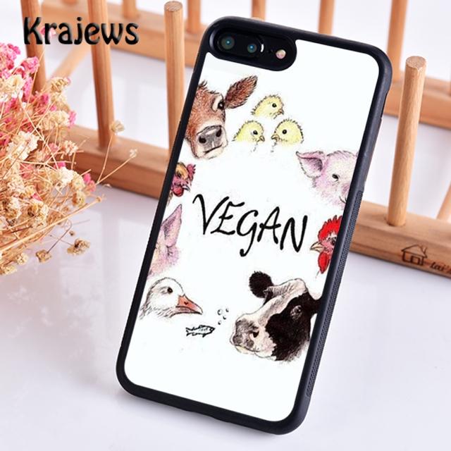 Krajews Vegan Vegetarian Cow Soft Phone Case Cover For IPhone 18 17 Air 16 15 14 plus 11 12 13 pro max Plus coque Fundas