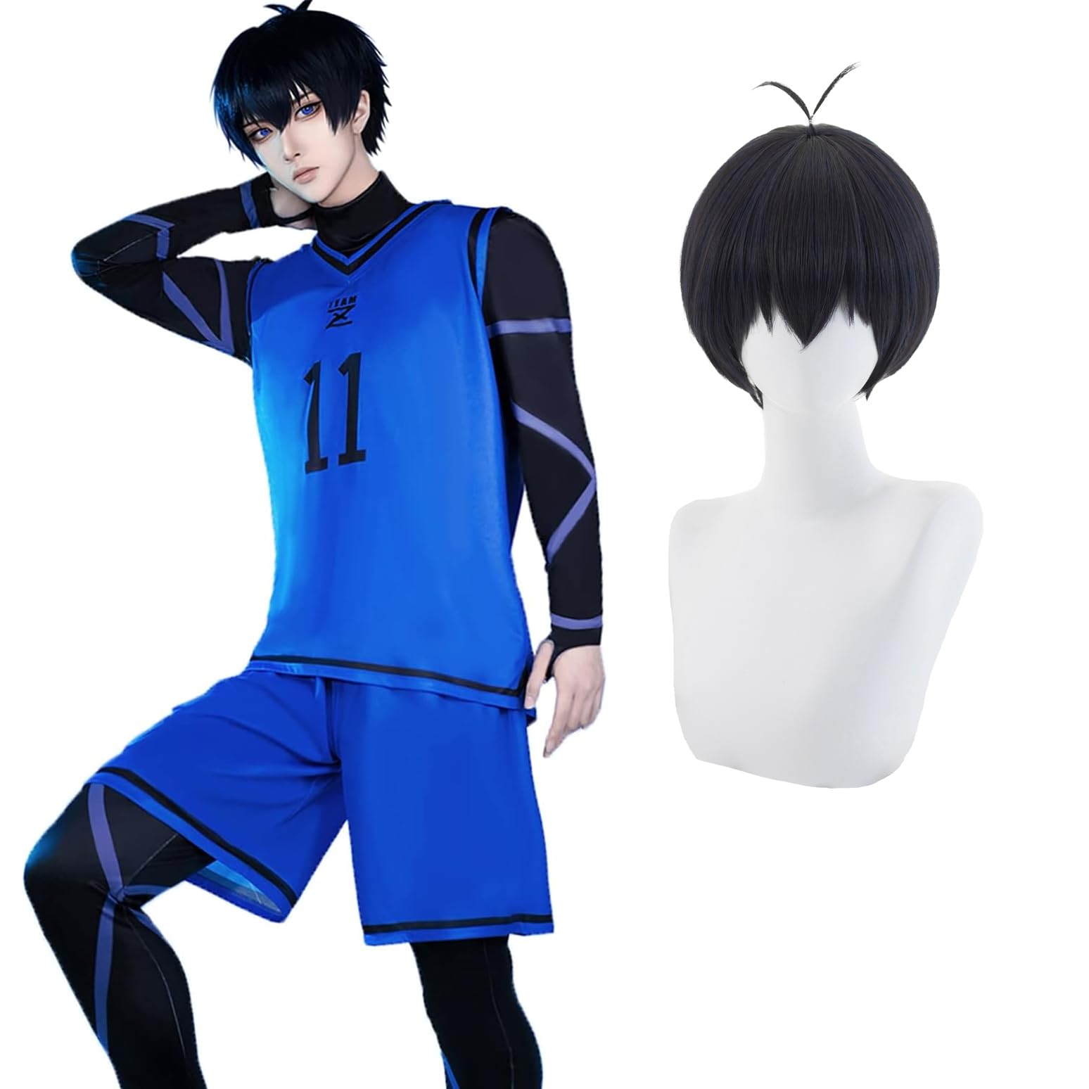 

Костюм для косплея Blue Lock Kiyo Yoichi с номером 5, первая форма команды для тренировок по футболу Kiyo Yoichi, Blue Lock, ранг 299, Yoichi, здание 5, синий