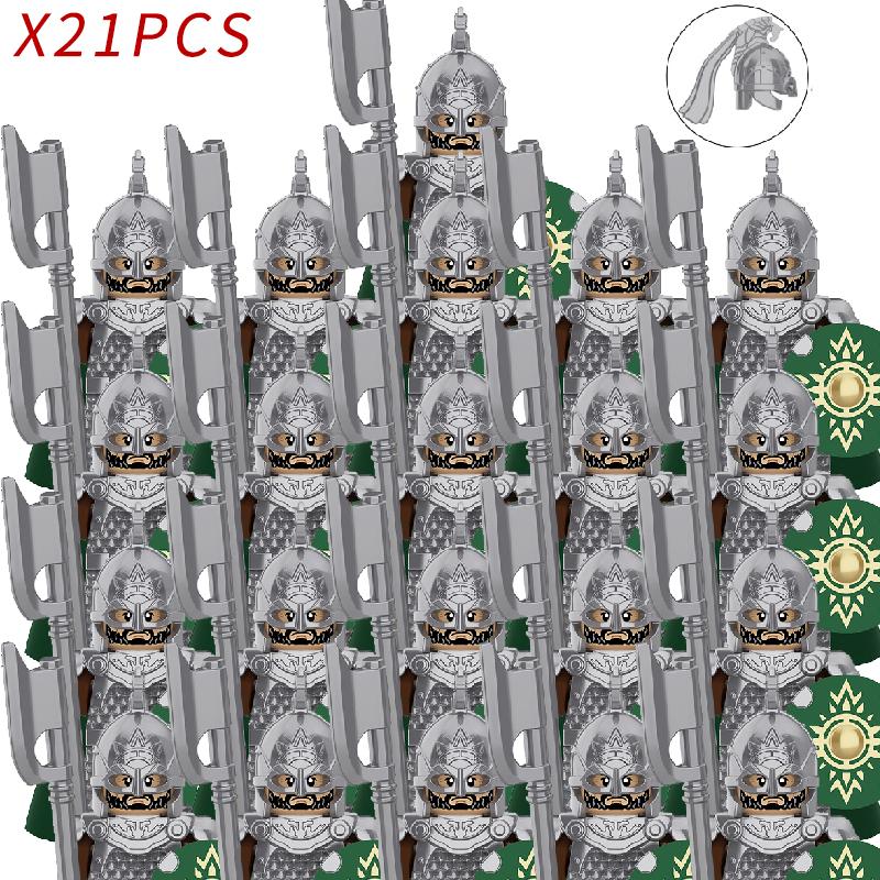 New 8pcs/lot MOC Uruk-hai Orc Army Group Orcus Figures Model Building Blocks LOTR Bricks Medieval Toys for Children gifts