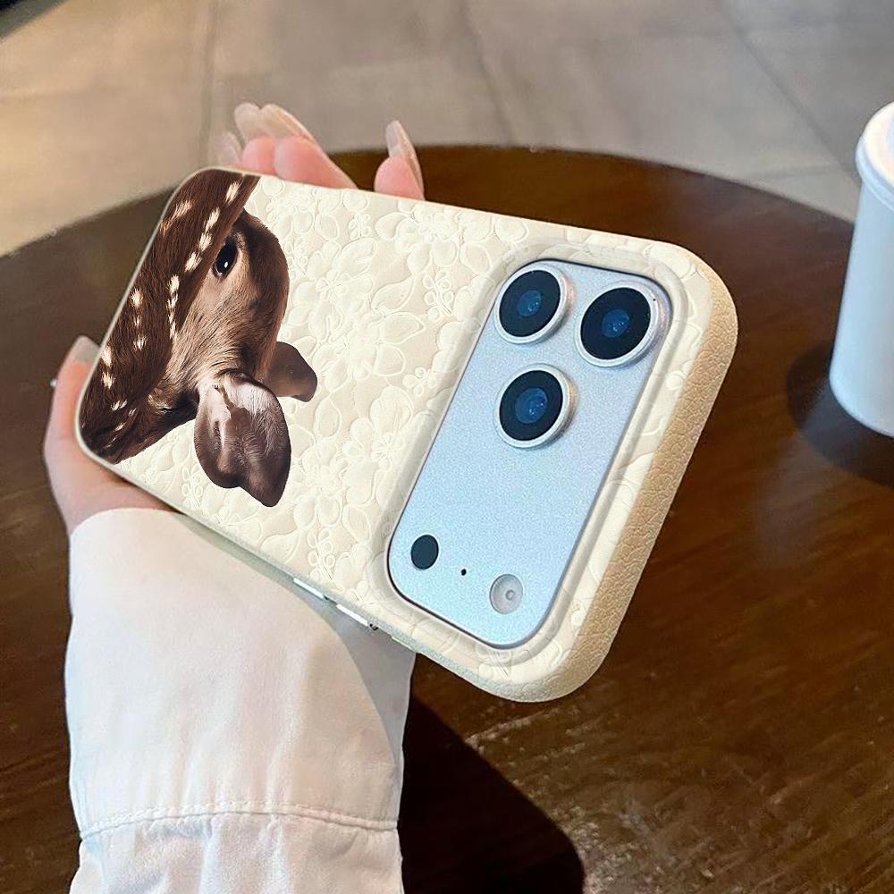Lace Moose Phone Case For IPhone 16 15 14 13 12 11 Pro Max 17 Air 14 Plus Soft Shockproof Bumper Silicone Back Cover