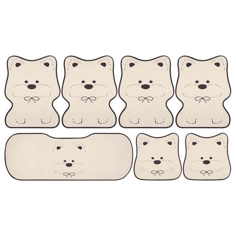 West Highland White Terrier Puppy Car Seat Cushion for MG Models (MG4, MG5, MG6, MG7, ES5) – Cute Cartoon Design for All Seasons.