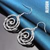 925 Sterling Silver Round Spiral Piercing Earrings Fashionable Wedding Jewelry