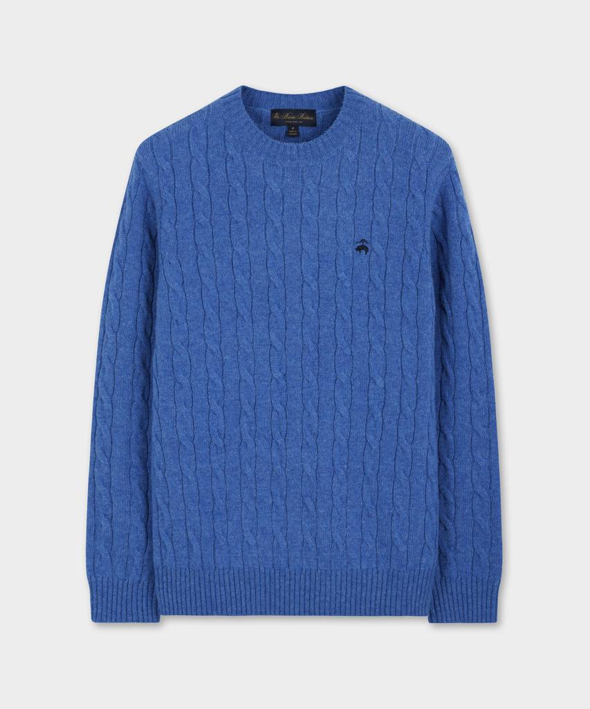 BROOKS BROTHERS Shetland Cable Pullover Sweater (Blue) (Bbwrmog421)