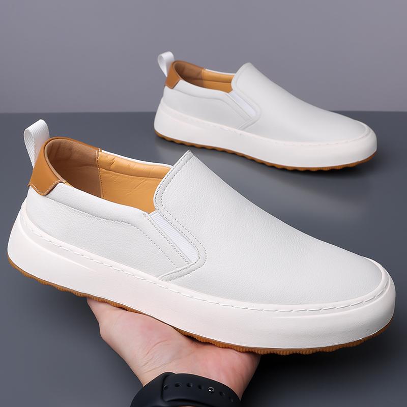 Fashion High Quality Casual Leather Shoes Men2025New Outdoor Walking Sneakers Fashion Business Shoes Classic Antiskid Flat Driving Shoes