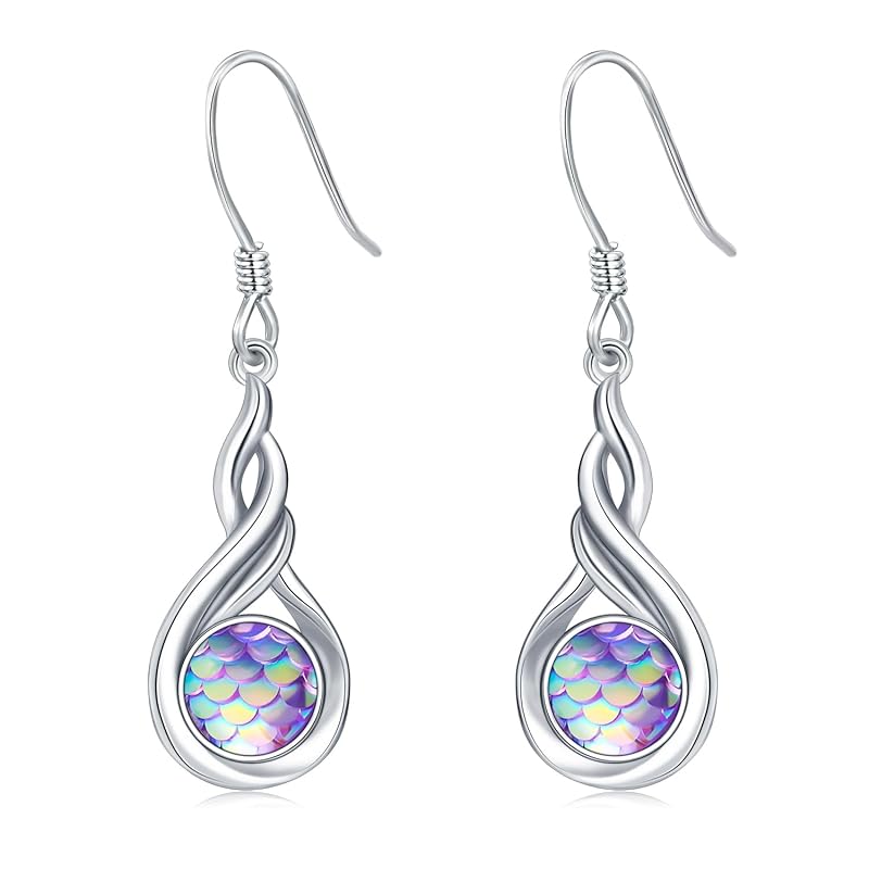 

StoryMidir earrings sway silver 925 Compatible with metal allergies hook earrings ladies dangling earrings catchless earrings scale pattern platinum