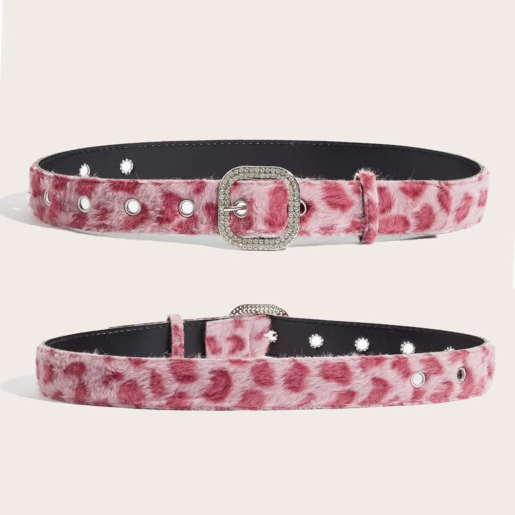 Fashion Animal Fur Waistband Soft Pink Plush Belt Gothic Y2k Women Belt Multifunctional Wide Waistband Belt For Outdoor Daily
