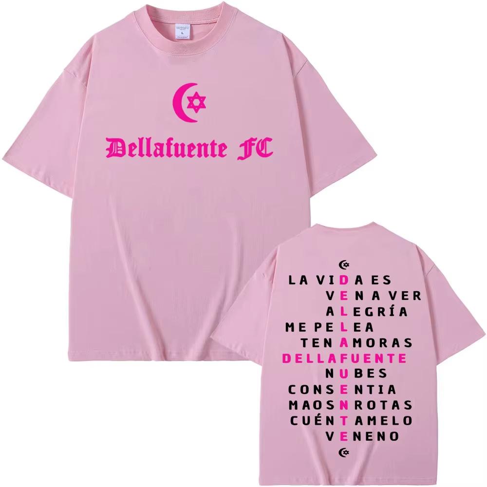 Rapper Dellafuente Double Sided Graphic Tee Shirt Harajuku Fashion Hip Hop Street Tshirts Men Women Comfort Pure Cotton T Shirt