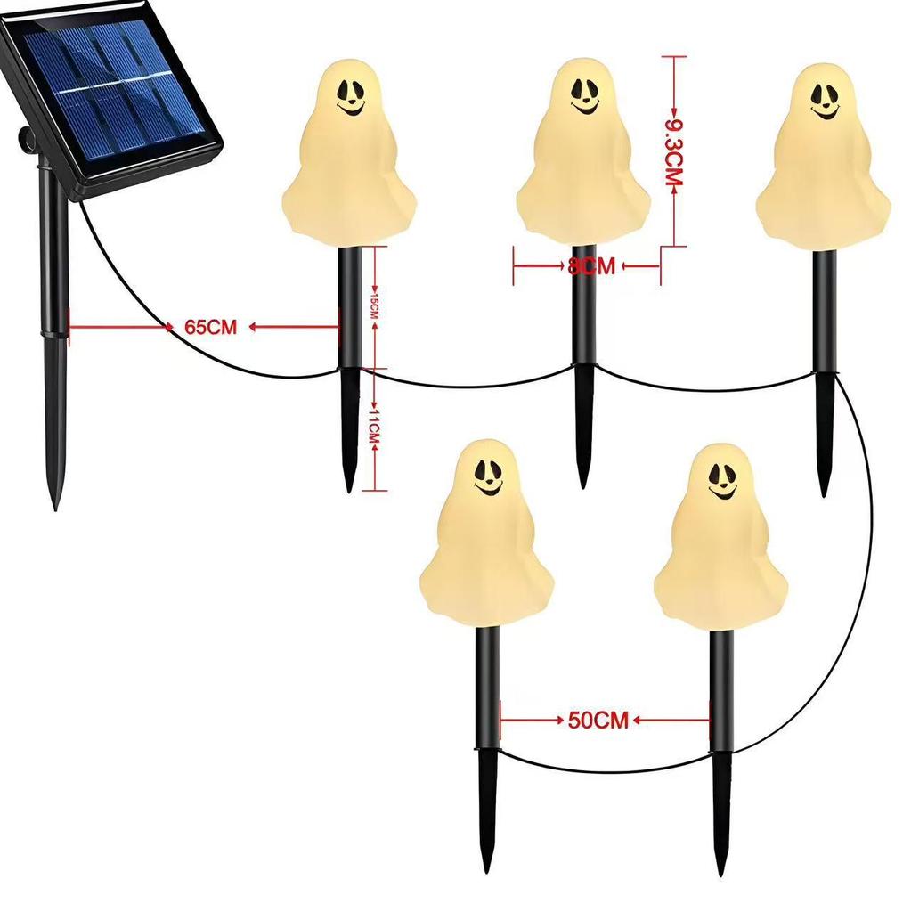 Solar-Powered Halloween Pumpkin Skeleton Ground Lights - Waterproof Outdoor Garden Decor