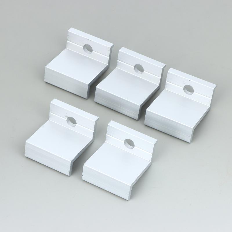 5/10Pcs For Aluminum Alloy Solar Panel End Clamps For PV Module Racking Mount System Accessories Photovoltaic Mounting