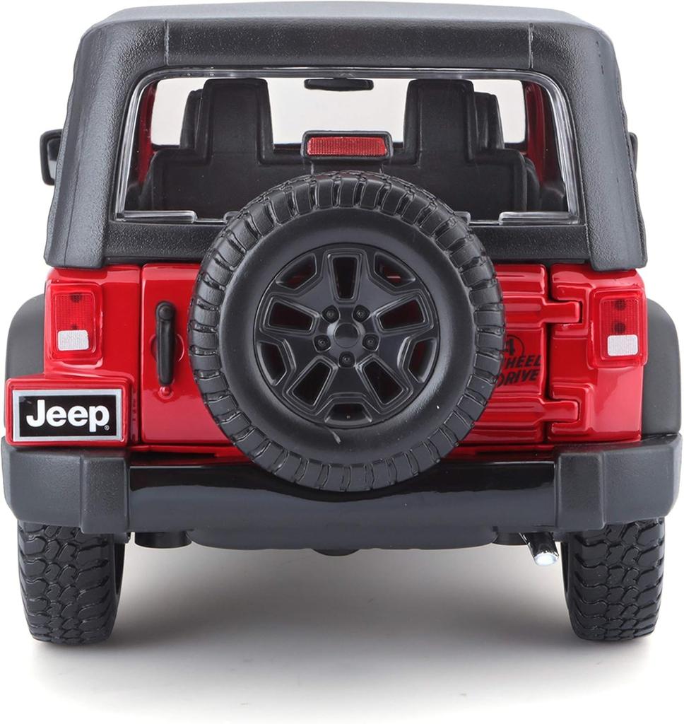 Maisto 2014 Jeep Wrangler Red 1/18 Scale Special Edition Model with Display Base, Opening Doors, Hood, and Rear Hatch, and Working Suspension