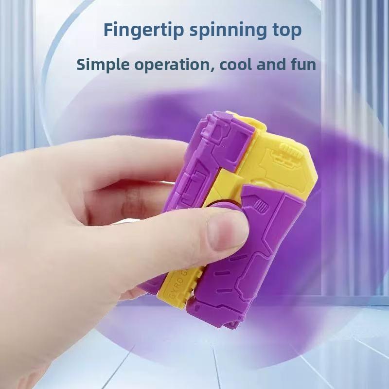 Creative 2 In 1 Decompression Fidget Spinner Gun Funny Fidget Toys Automatic Rebound Mini Gun Toy Kids Stress Relief Gifts