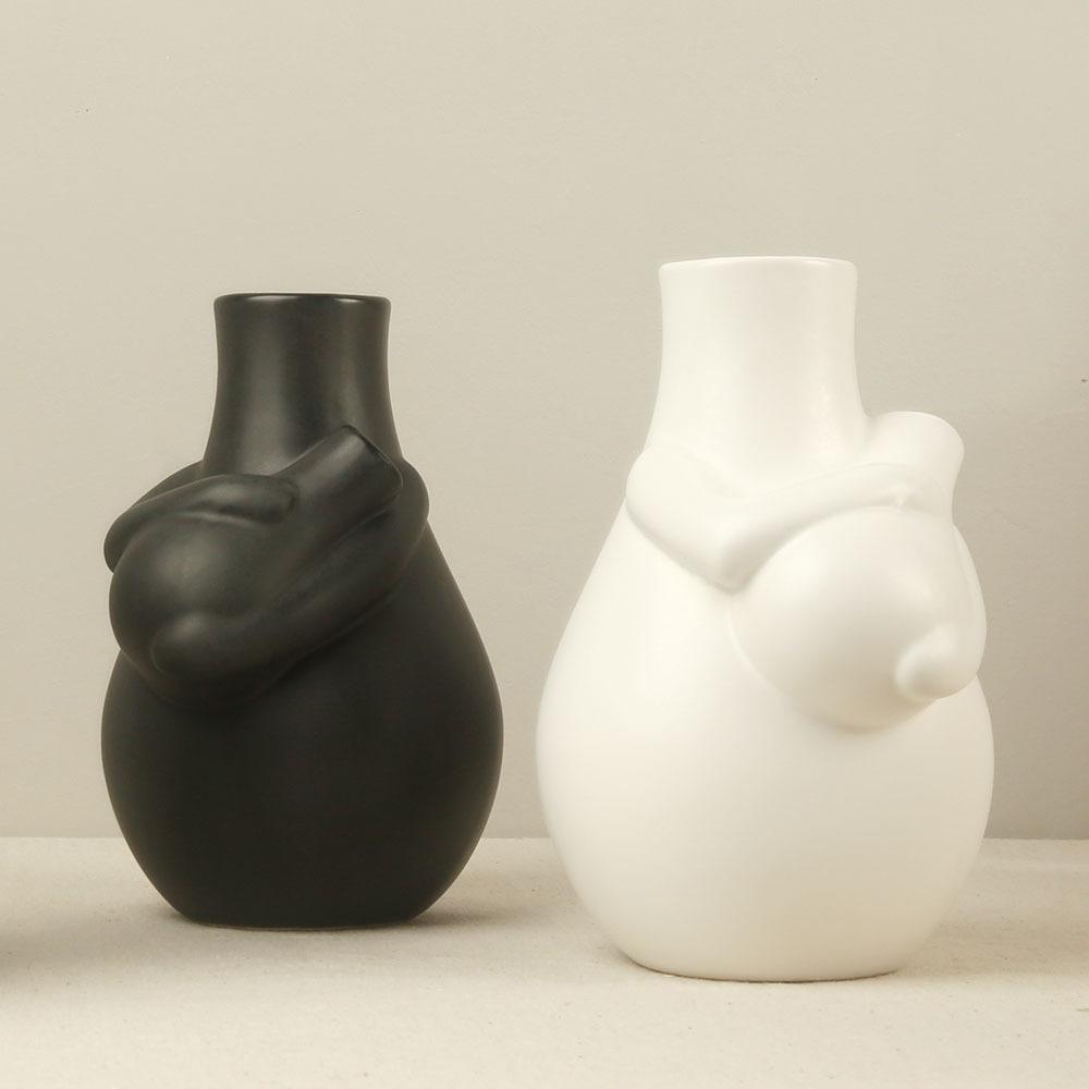Creative Ceramic Decorative Vases Human Body Shape for Hydroponic Home Decor